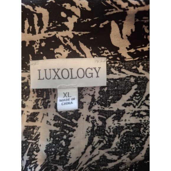 Luxology Womens Romper XL Black White Abstract Short Sleeve V Neck Phoebe Buffay - Picture 4 of 10